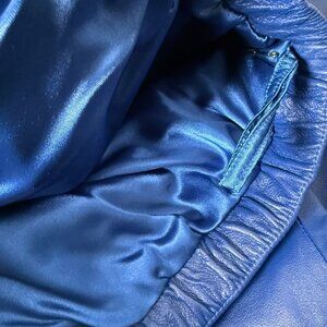 Venezia Vitale Vintage Leather Pants Royal Blue, 28T